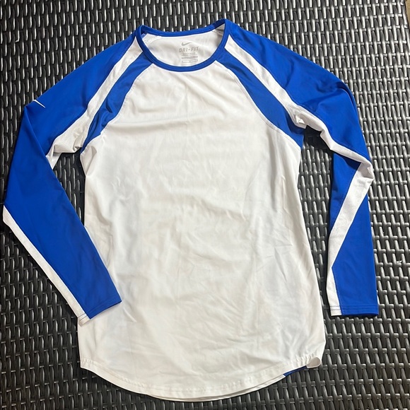 Nike Tops - Nike Blue and White Long Sleeve Shirt